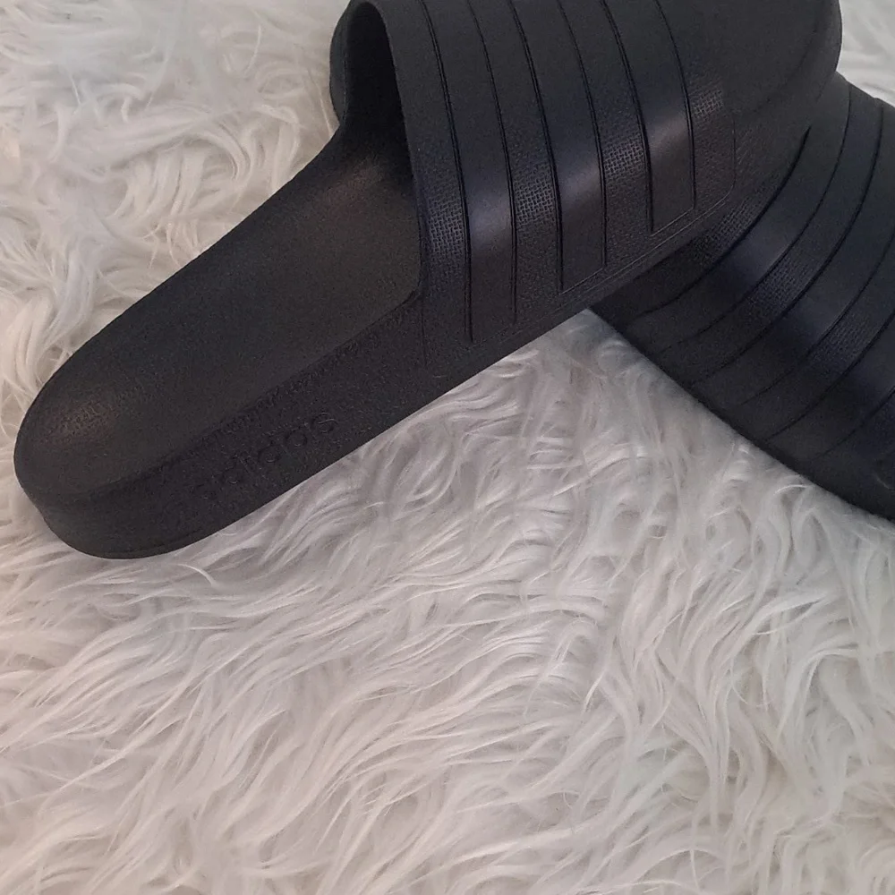 Adidas black slides 9